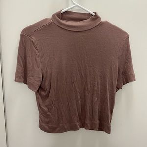 Babaton ribbed mock neck top